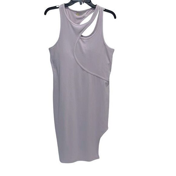 Zella Interlude Rib Cutout Bodycon Dress in Lilac Purple size Large - Picture 3 of 9